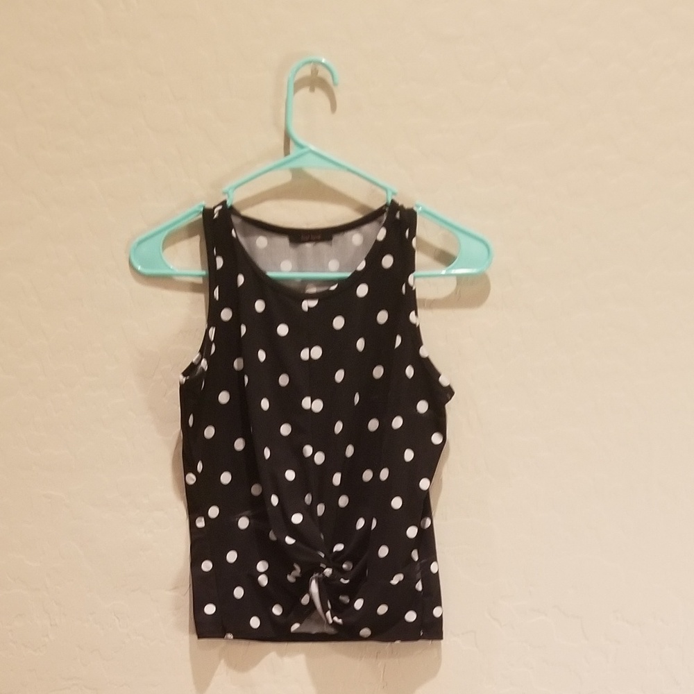 Black and White Polka Dot Crop Top